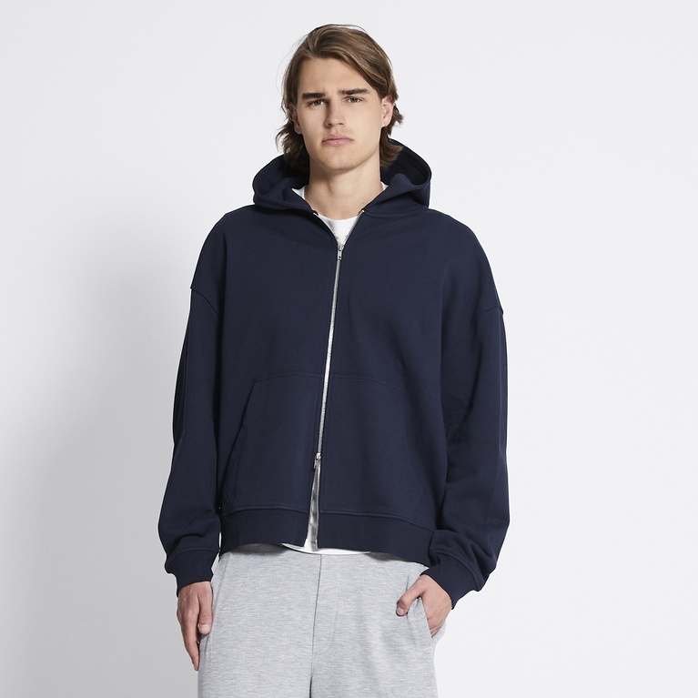 Boxy zip hoodie "Lindon" Navy